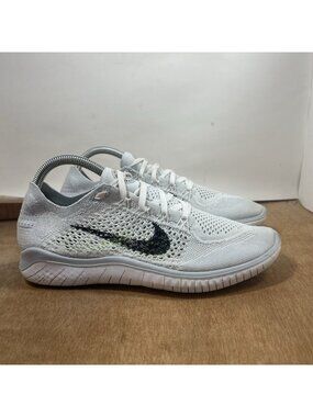 Nike Free RN Flyknit Womens Size 9.5 US White Platinum Athletic Shoes 942839-100